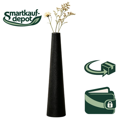 Keramikvase schwarz mattiert - schwarz,