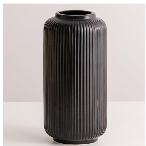 Gerippte vase schwarz cm - vase, 25