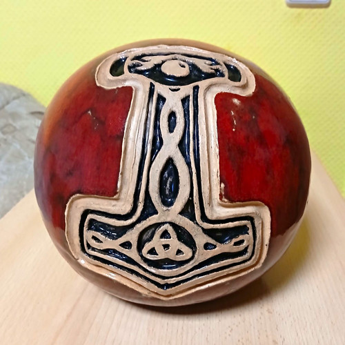 Keramik dekokugel rot glasiert - dekokugel,