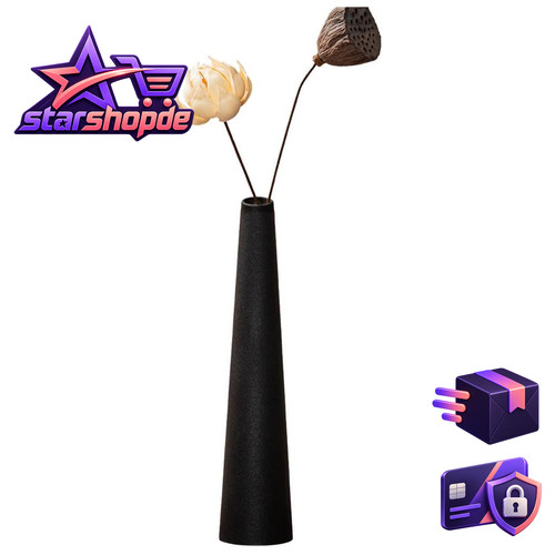 Keramik vase konisch - konisch, schwarz