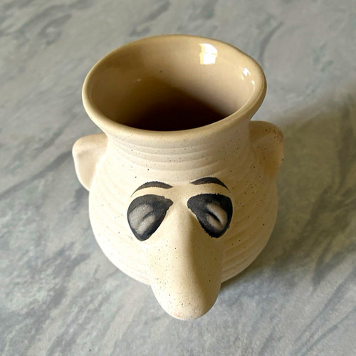 Keramik tasse beige - tasse, beige/schwarz