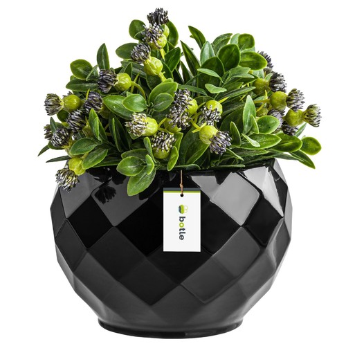 Runder blumentopf aus keramik - aus,
